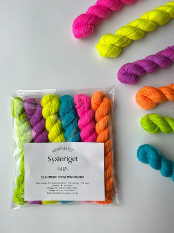 Sysleriget Cashmere Sock | Magical Neon Mini Skeins