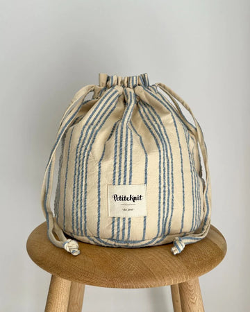 PetiteKnit | Knitter's Project Bag | Striped Seersucker